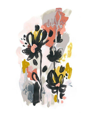 Gather Garden I Black Ornate Wood Framed Art Print with Double Matting by Vess, June Erica