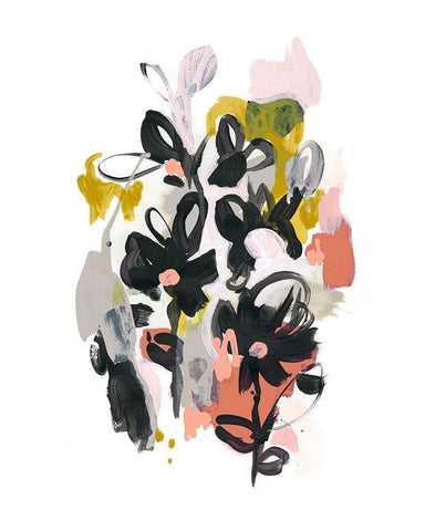 Gather Garden II Black Ornate Wood Framed Art Print with Double Matting by Vess, June Erica