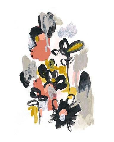 Gather Garden IV Black Ornate Wood Framed Art Print with Double Matting by Vess, June Erica