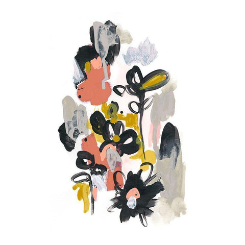 Gather Garden IV Black Modern Wood Framed Art Print by Vess, June Erica