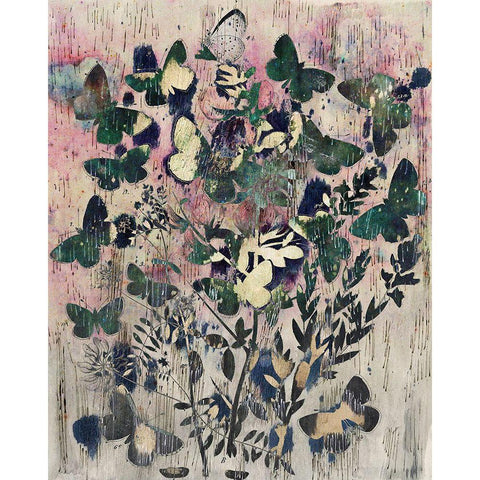 Celestial Butterflies I Black Modern Wood Framed Art Print by Arbel, Lori