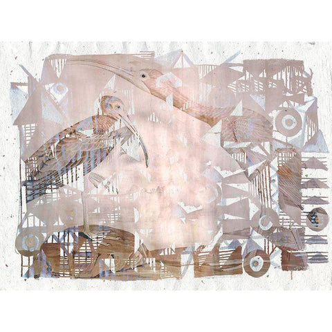 Circles And Triangles with Birds II Black Modern Wood Framed Art Print by Arbel, Lori