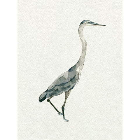 Saltwater Herons I White Modern Wood Framed Art Print by Caroline, Emma