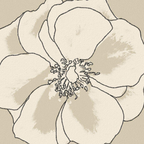 Beige Blooms I Gold Ornate Wood Framed Art Print with Double Matting by Saunders, Alonzo