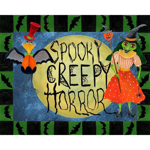 Halloween Trick or Treaters II Black Modern Wood Framed Art Print with Double Matting by Moore, Regina