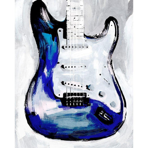 Electric Blues I White Modern Wood Framed Art Print by Warren, Annie