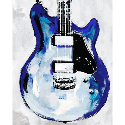 Electric Blues II White Modern Wood Framed Art Print by Warren, Annie