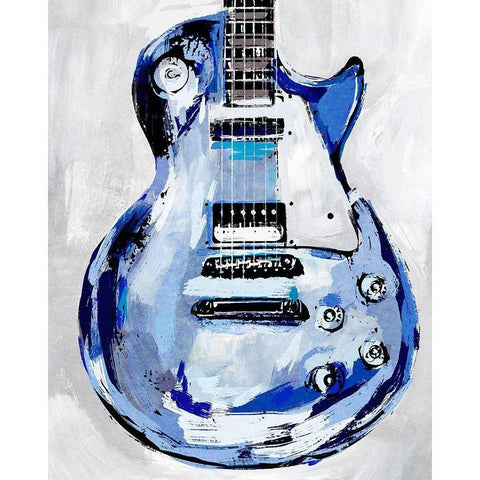 Electric Blues III White Modern Wood Framed Art Print by Warren, Annie