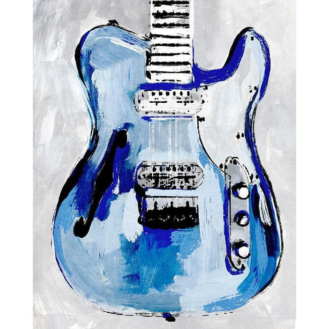 Electric Blues IV White Modern Wood Framed Art Print by Warren, Annie