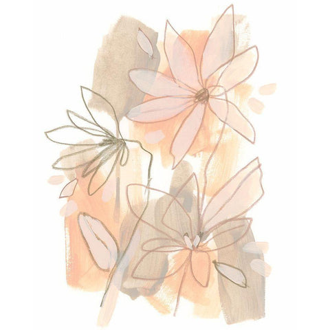 Flower Fragments II White Modern Wood Framed Art Print by Vess, June Erica