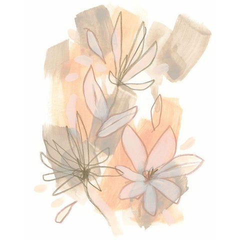 Flower Fragments III Black Modern Wood Framed Art Print by Vess, June Erica