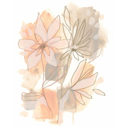 Flower Fragments IV Black Modern Wood Framed Art Print by Vess, June Erica