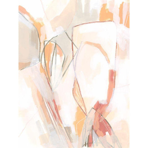 Peach Puzzle I Gold Ornate Wood Framed Art Print with Double Matting by Vess, June Erica