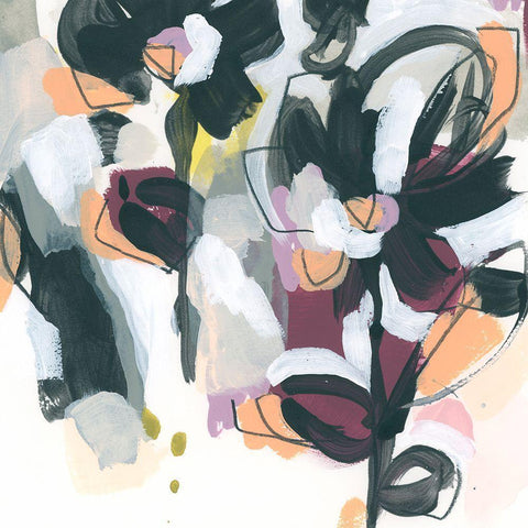 Garden Extraction I Black Modern Wood Framed Art Print with Double Matting by Vess, June Erica