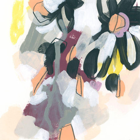 Garden Extraction VII Black Ornate Wood Framed Art Print with Double Matting by Vess, June Erica