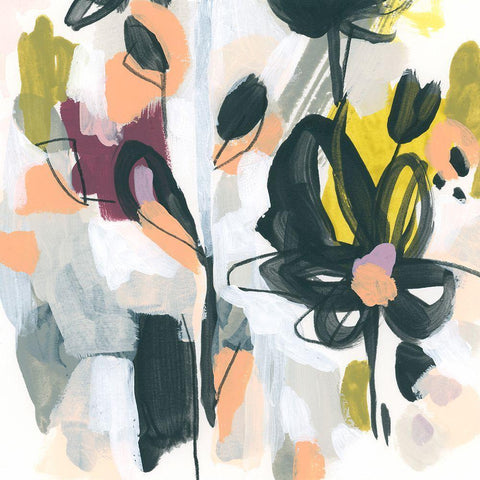 Garden Extraction VIII Black Modern Wood Framed Art Print with Double Matting by Vess, June Erica