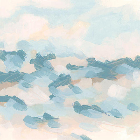 Dappled Surf I White Modern Wood Framed Art Print with Double Matting by Vess, June Erica