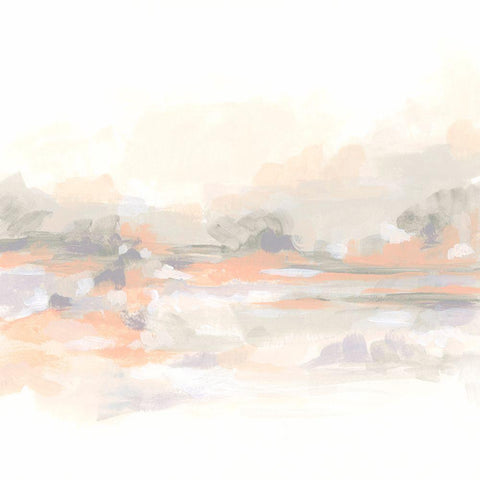 Blush Vista I White Modern Wood Framed Art Print by Vess, June Erica