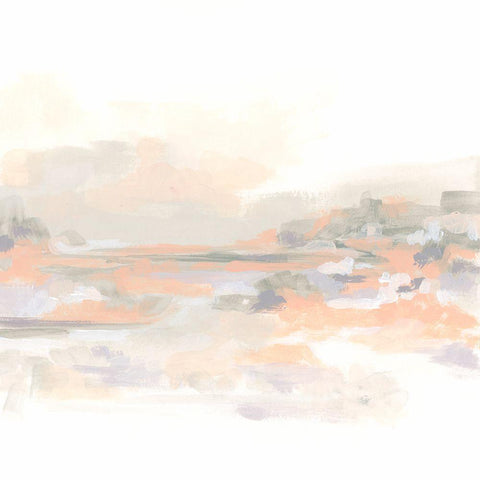 Blush Vista II Black Modern Wood Framed Art Print with Double Matting by Vess, June Erica