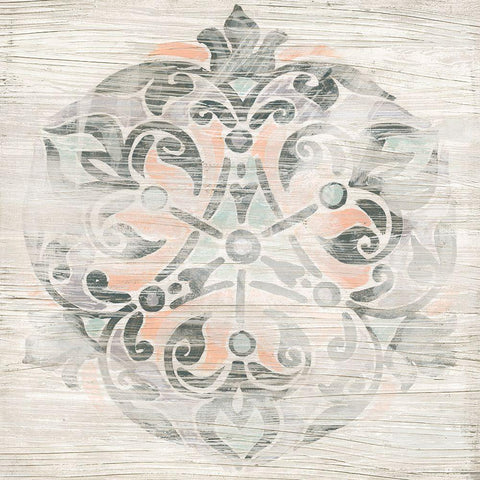 Weathered Emblem IV Gold Ornate Wood Framed Art Print with Double Matting by Vess, June Erica