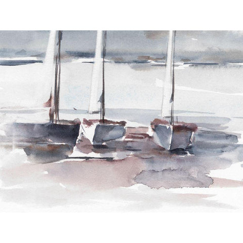 Caribbean Sails II Black Modern Wood Framed Art Print by Harper, Ethan