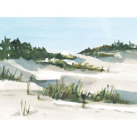 Watercolor Sand Dunes I White Modern Wood Framed Art Print by Harper, Ethan