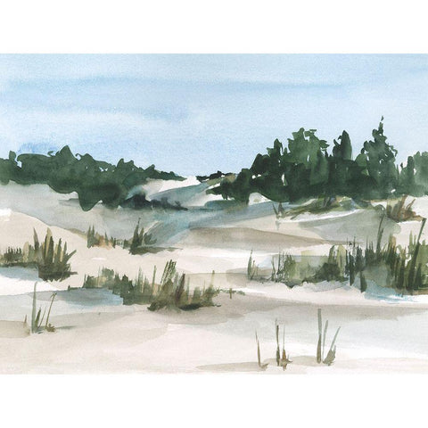 Watercolor Sand Dunes II Black Modern Wood Framed Art Print with Double Matting by Harper, Ethan