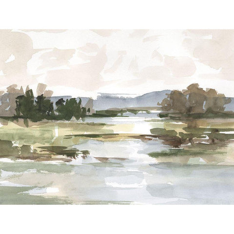 Autumn Stream II Black Modern Wood Framed Art Print with Double Matting by Harper, Ethan