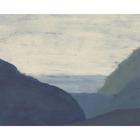 Muted Coast I Black Modern Wood Framed Art Print with Double Matting by Moore, Regina