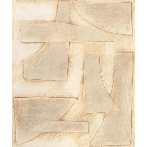 Buff Abstract Shapes I White Modern Wood Framed Art Print by Moore, Regina
