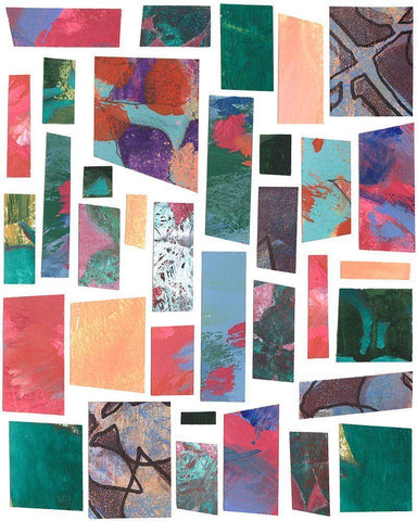 Broken Fragments II White Modern Wood Framed Art Print with Double Matting by Moore, Regina