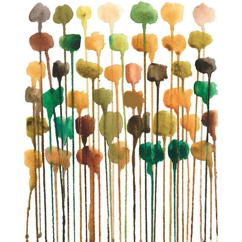 Autumn Drips I Black Modern Wood Framed Art Print by Moore, Regina