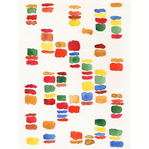 Colorful Code I Gold Ornate Wood Framed Art Print with Double Matting by Moore, Regina