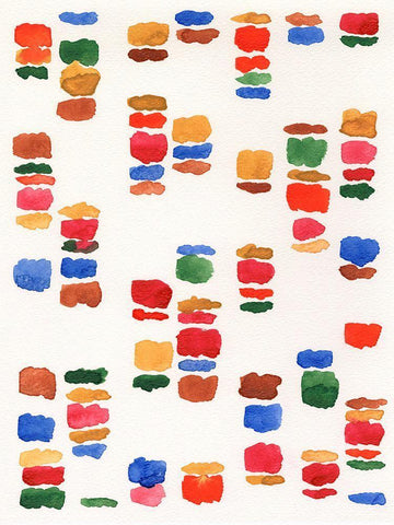 Colorful Code II White Modern Wood Framed Art Print with Double Matting by Moore, Regina