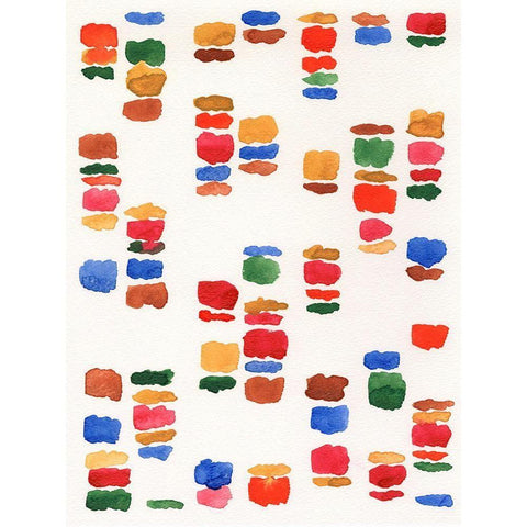 Colorful Code II White Modern Wood Framed Art Print by Moore, Regina
