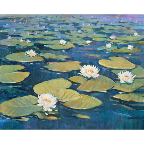 Morning Lilies I White Modern Wood Framed Art Print by OToole, Tim