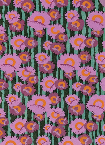 Custom Cropped Art Deco Florals VII Black Ornate Wood Framed Art Print with Double Matting by Baxter Mill Archive