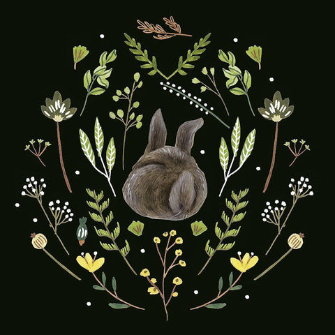 Bunny Field II Gold Ornate Wood Framed Art Print with Double Matting by Wang, Melissa