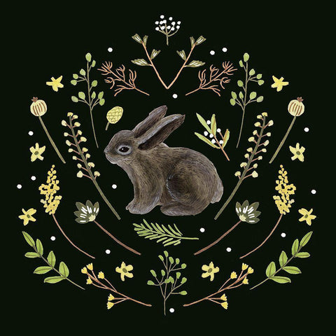 Bunny Field III Gold Ornate Wood Framed Art Print with Double Matting by Wang, Melissa
