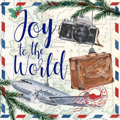 Christmas Par Avion II Black Modern Wood Framed Art Print by Harper, Ethan