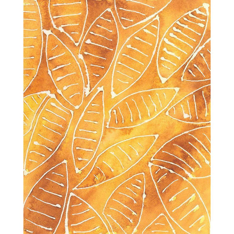 Stylized Leaf Shapes I Black Modern Wood Framed Art Print with Double Matting by Moore, Regina