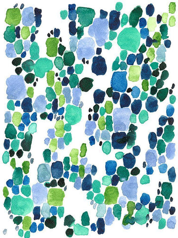 Sea Glass Spirit I White Modern Wood Framed Art Print with Double Matting by Moore, Regina