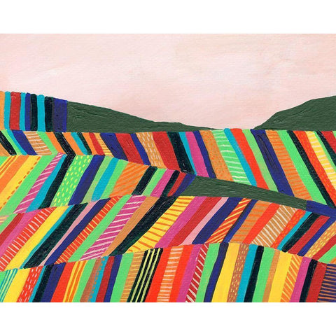 Rainbow Fields I Black Modern Wood Framed Art Print with Double Matting by Moore, Regina