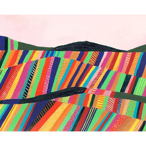 Rainbow Fields II White Modern Wood Framed Art Print by Moore, Regina