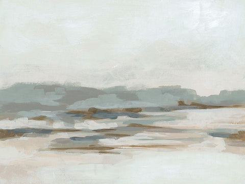 Neutral Coast I White Modern Wood Framed Art Print with Double Matting by Vess, June Erica