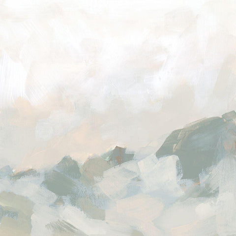 Hill Mist I White Modern Wood Framed Art Print with Double Matting by Vess, June Erica