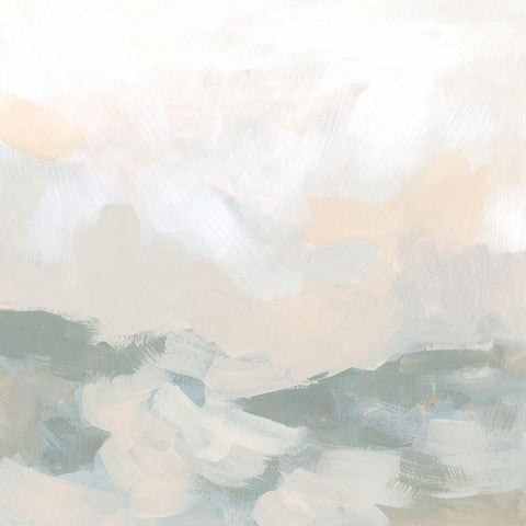 Hill Mist II White Modern Wood Framed Art Print by Vess, June Erica