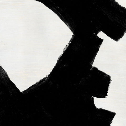 Block Brushwork V Black Modern Wood Framed Art Print with Double Matting by Vess, June Erica