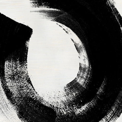 Block Brushwork VIII Black Ornate Wood Framed Art Print with Double Matting by Vess, June Erica