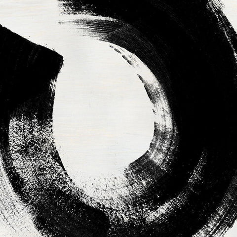 Block Brushwork VIII Black Modern Wood Framed Art Print with Double Matting by Vess, June Erica